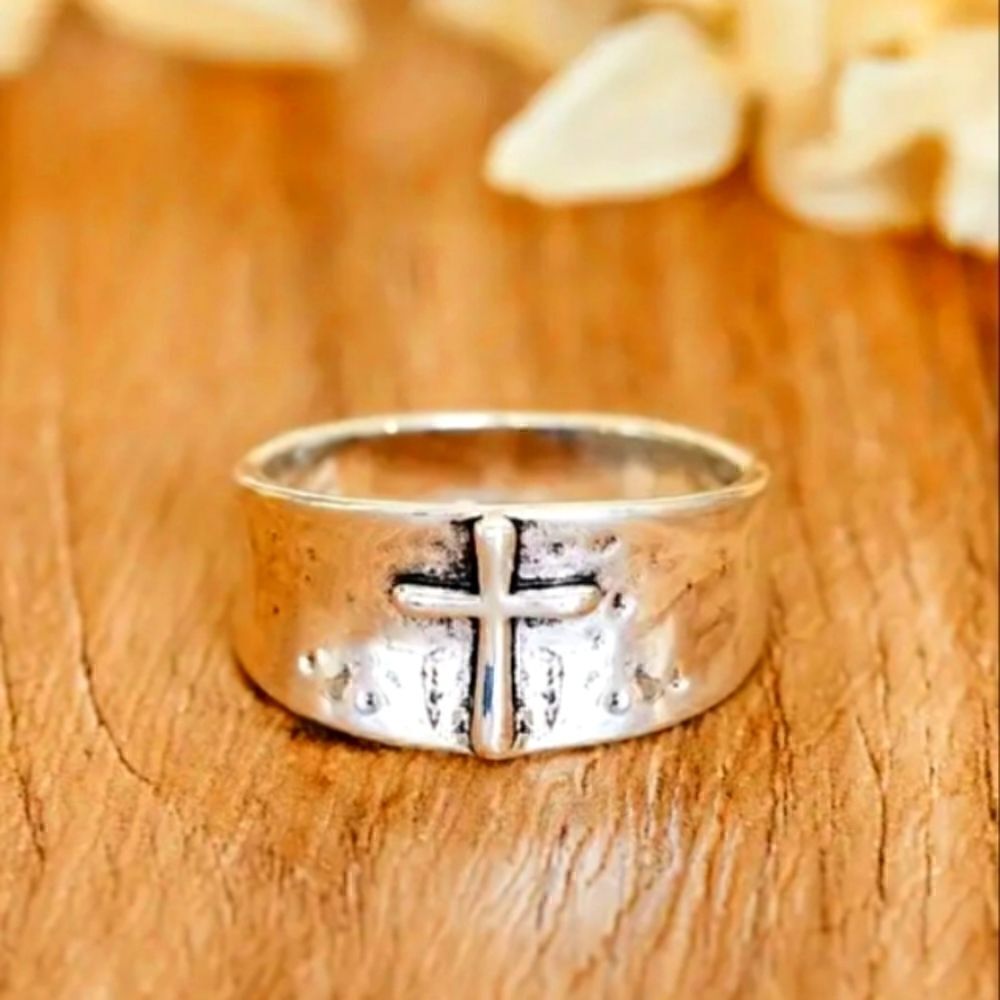 Vintage Wide Trendy Cross Ring
